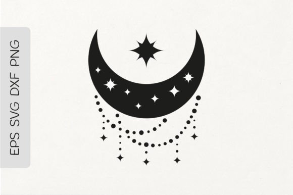 Download Crescent Moon with Witchy Beads - Premium Resources