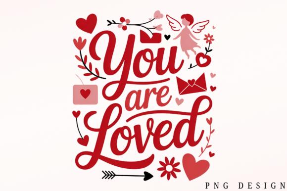Download You Are Loved PNG, Boho Valentine Floral - Boho valentine Collection