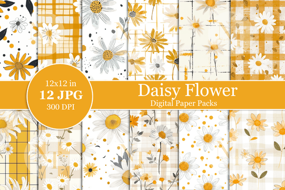 Download Daisy Flower Digital Paper - Premium Resources