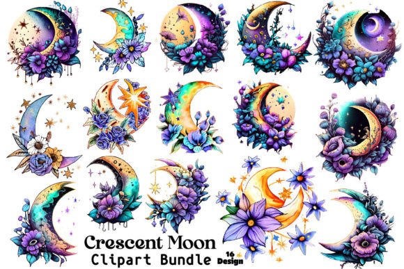 Download Crescent Moon Clipart Bundle - Crescent moon Collection