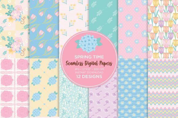 Download Spring Time Flower Digital Paper - Premium Resources